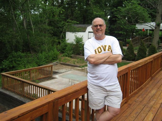 Dave holding up the deck